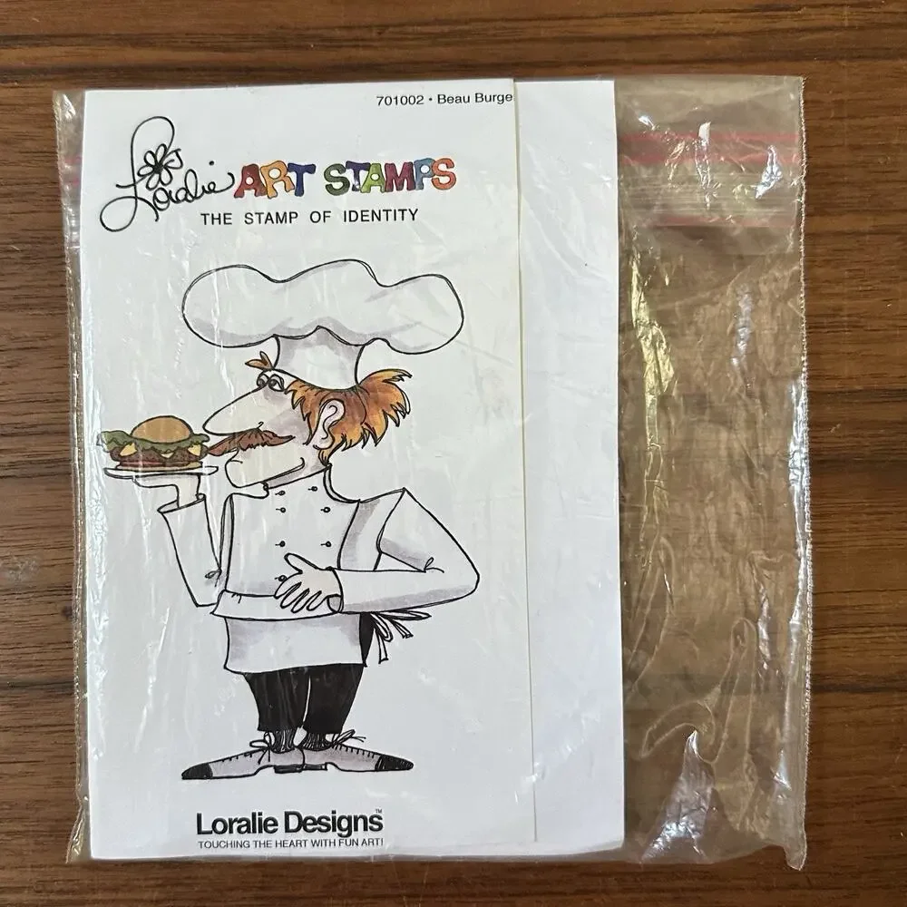 NEW BEAU BURGER CHEF Cling Rubber Stamp by LORALIE DESIGNS 701002